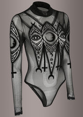 black mesh goth bodysuit