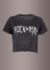 Black Cropped Rock 'n' Roll Tee