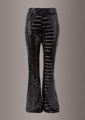 black sequin bell bottoms