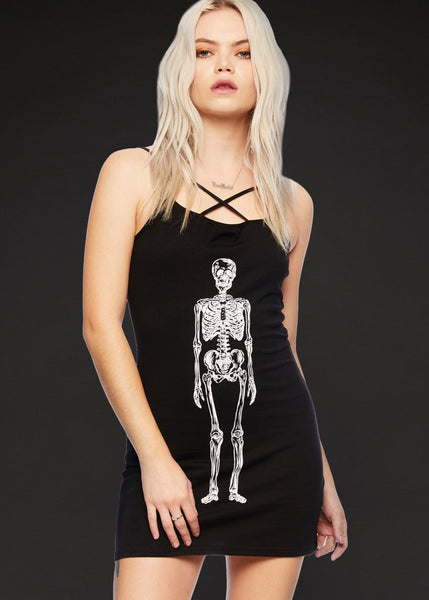 black skeleton tank top