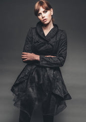 black coat with tulle