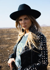 black studded biker jacket