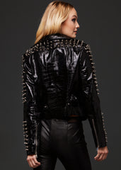 black studded biker jacket