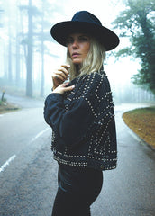 black studded denim jacket