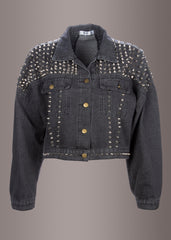 black studded denim jacket