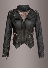 black studded moto jacket