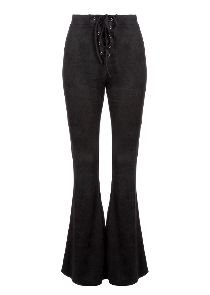 black suede bell bottoms