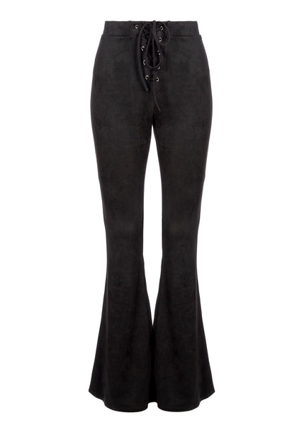 Rock The Bells Black Faux Leather Bell Bottom Pants – Up Higher Apparel
