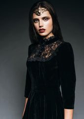 Black velvet goth dress