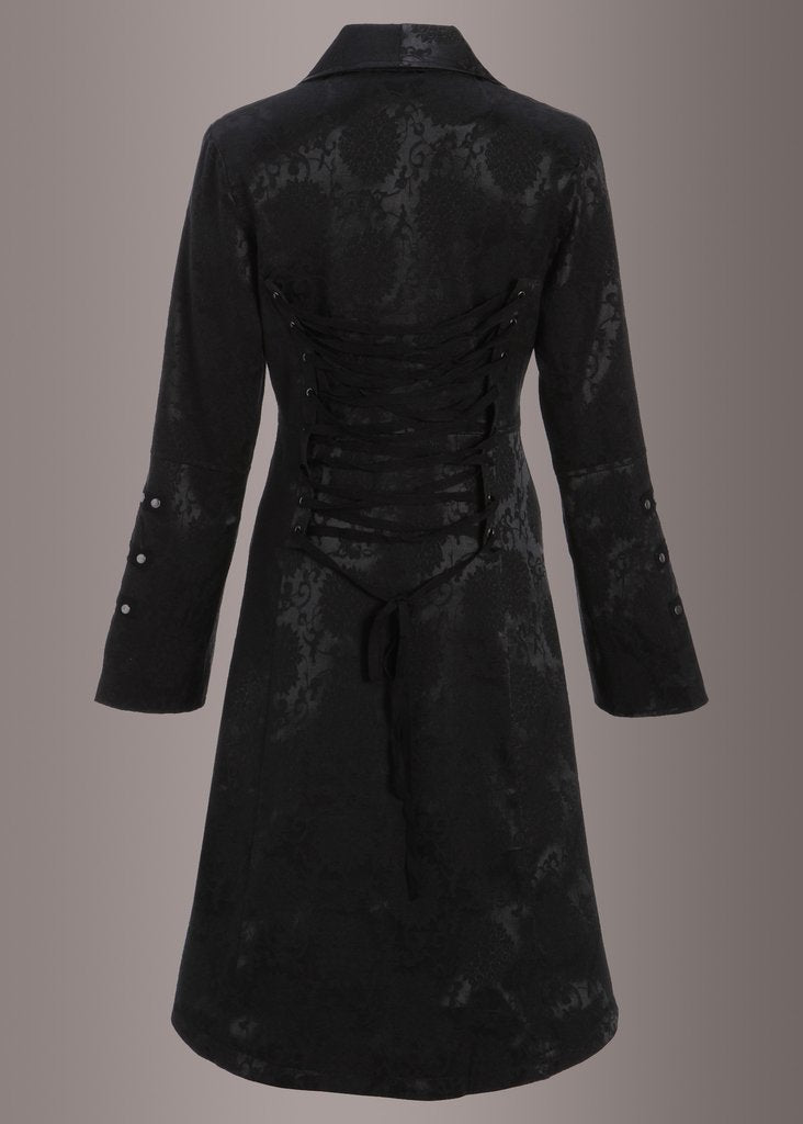 Pretty Attitude Black Floral Brocade Victorian Jacket 6 / Black Pretty Attitude Black Floral Brocade Victorian Jacket 6 / Black