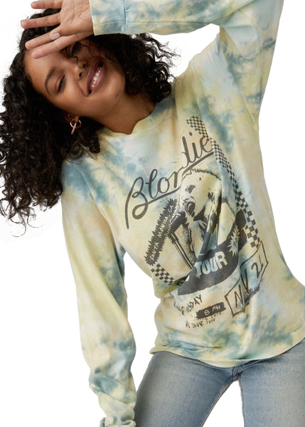 Tie Dye Long Sleeve Blondie Band Shirt by Daydreamer LA