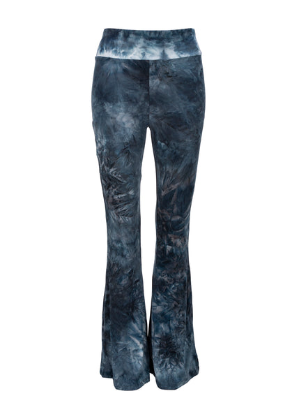 blue tie dye flare pants