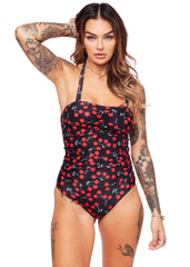 Cherry Print One Piece Swimsuit