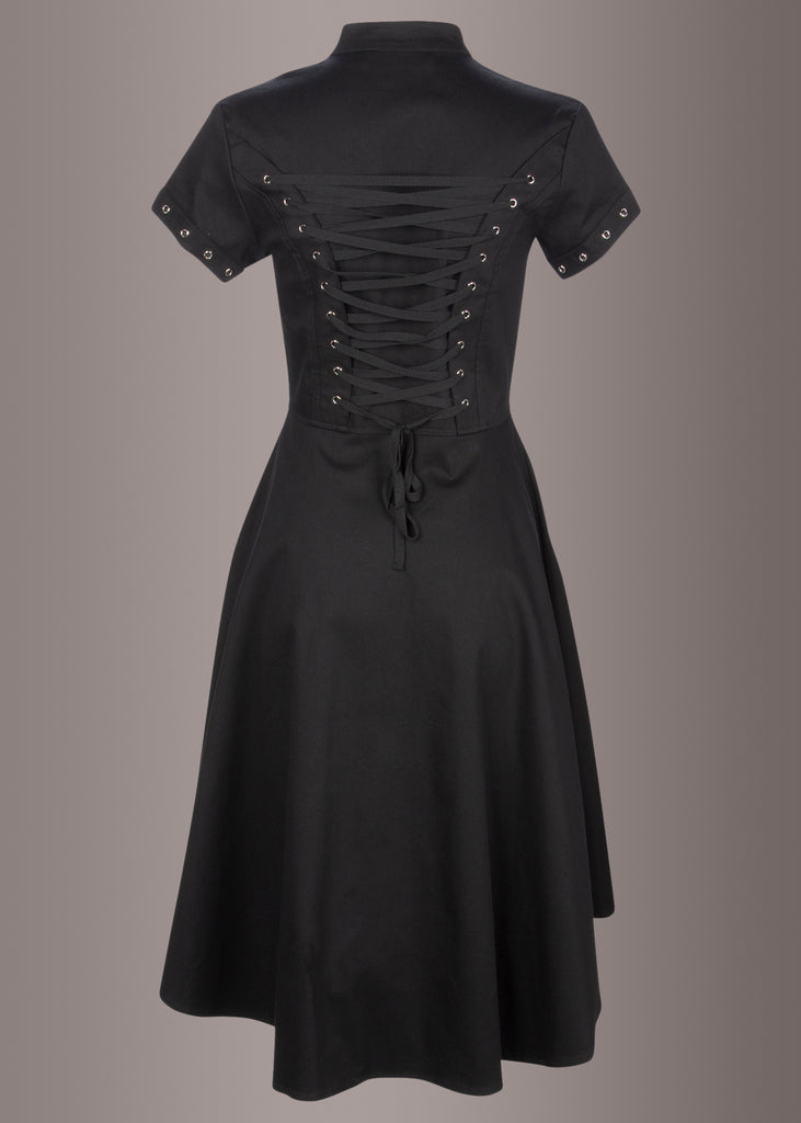 Black Gothic Dress | Studded Goth Dress | Corset Dress | Emo Dress US 16 / Black Black Gothic Dress | Studded Goth Dress | Corset Dress | Emo Dress US 16 / Black