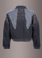 black denim jacket with studs