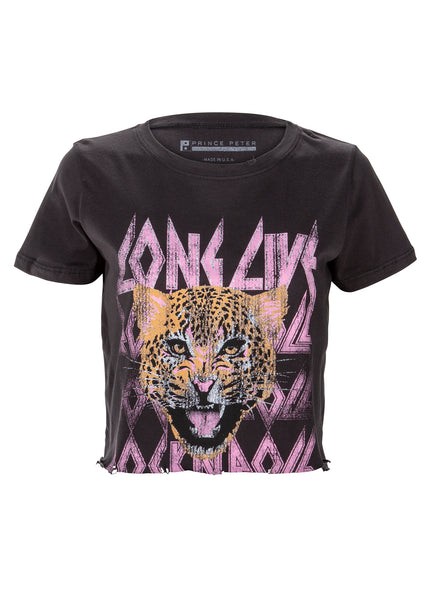 Long Live Rock'n'Roll Tiger Design Cropped T-Shirt by Prince Peter Collection