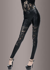 cutout leather pants