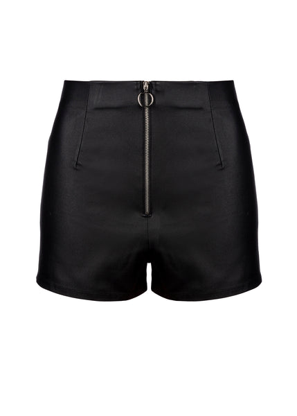 faux leather shorts