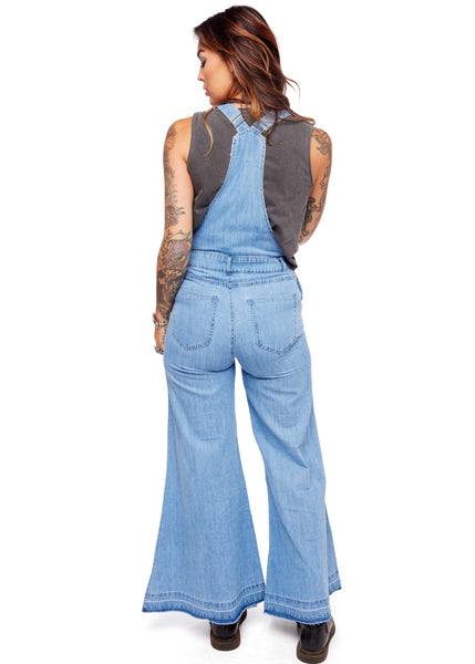 Denim Bell Bottom Jumpsuit Flared Overall