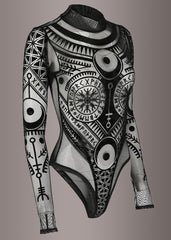 long sleeve gothic bodysuit