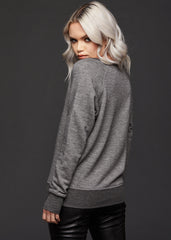 gray skull sweater