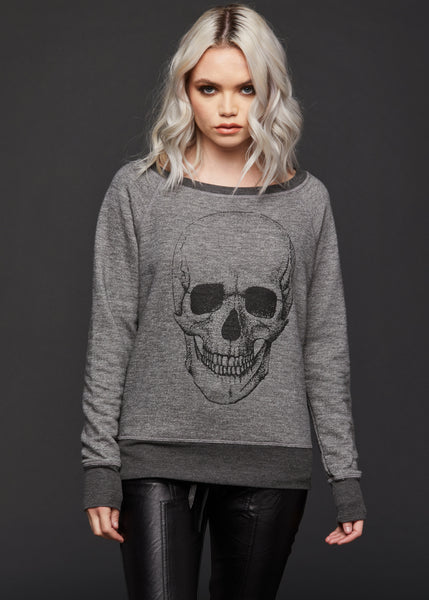gray skull sweatshirt