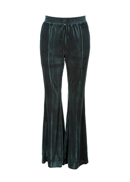 green velvet bell bottom pants