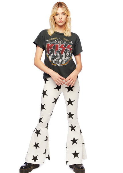 white and black star flares