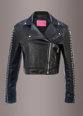 leather jacket with grommets
