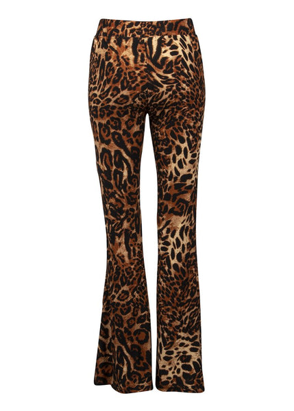 leopard bell bottom pants