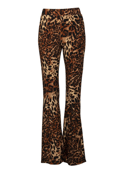leopard flare pants