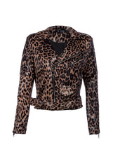 leopard moto jacket
