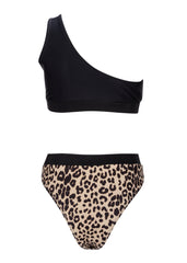 leopard print high waist swimsuit