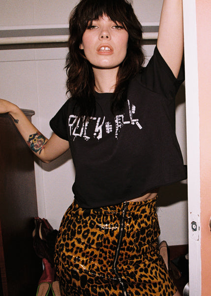 leopard print skirt