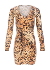 leopard print sequin dress