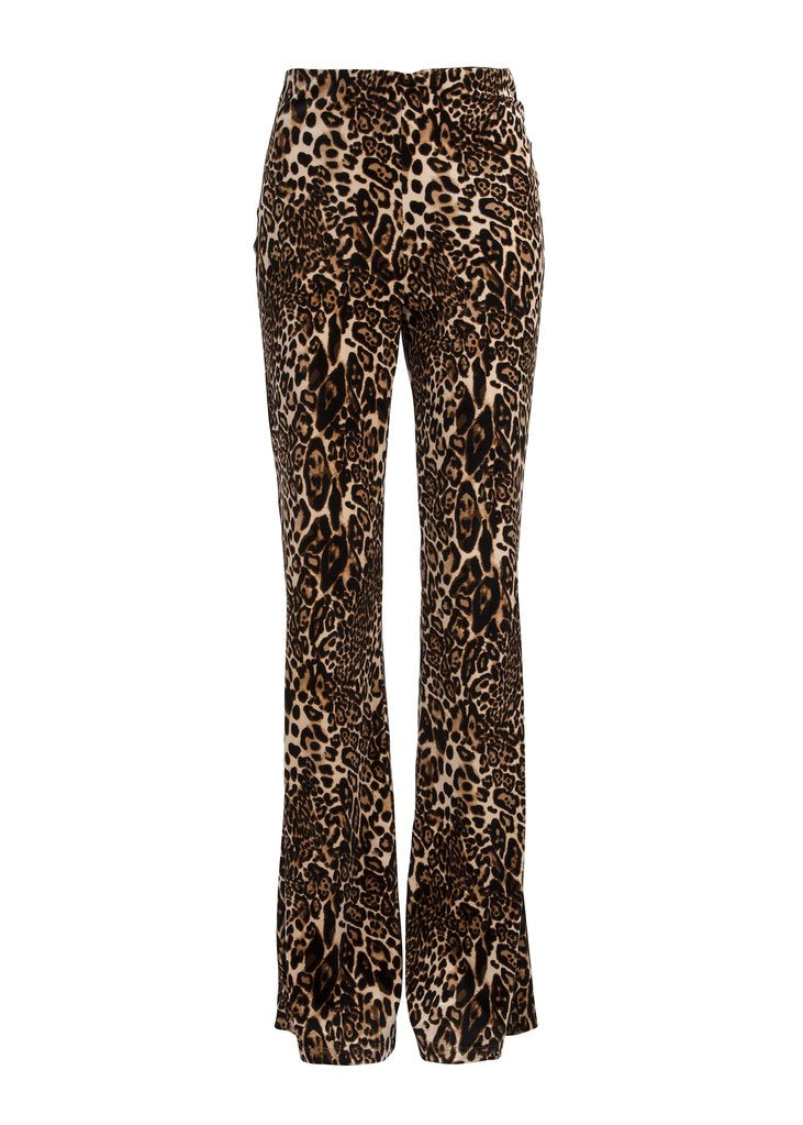 leopard velvet flare pants