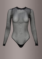 long sleeve sheer bodysuit top