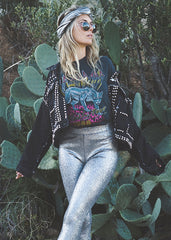 metallic silver pants