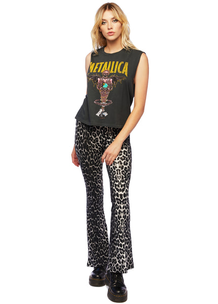 leopard print flares