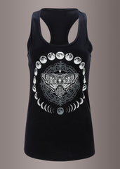 moon phases and moth graphic tee