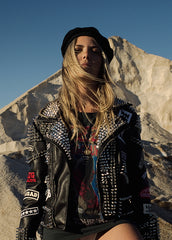 leather jacket with patches