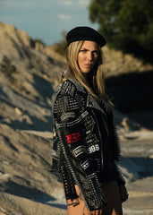 patches leather jacket