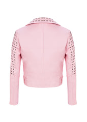 pink biker jacket