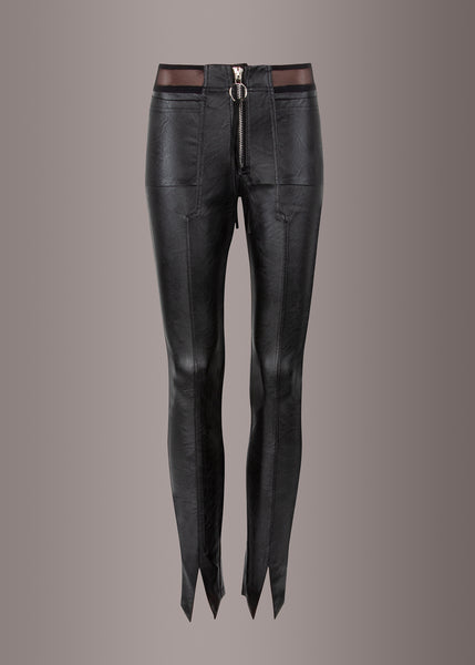 punk rave leather pants with zipper