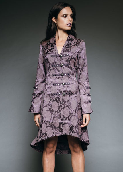 purple brocade gothic coat