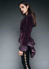 purple velvet tail jacket