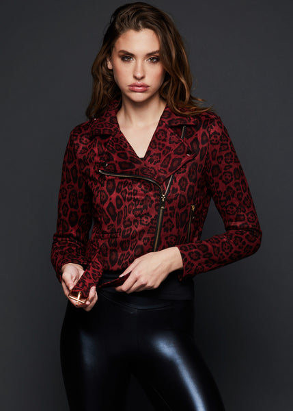 red cheetah moto jacket