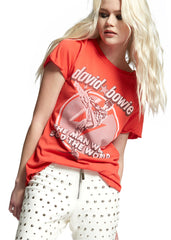 red David bowie band t shirt