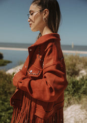 red fringe jacket