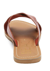 leather criss cross sandal